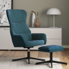 zahrada-XL Relaxačné kreslo s podnožkou modré zamat 3097494