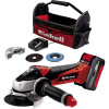 Einhell TE-AG 18/115 Li (1x4,0Ah) Power X-Change 4431134 akumulátorová úhlová brúska + akumulátor, vr. nabíjačky, vr. rozbrusovacieho kotúča, taška, 18 V, 4000; 4431134