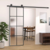 vidaXL Posuvné dvere s kovaním 76x205 cm ESG sklo a hliník