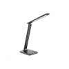 Solight LED stolní lampička s displejem, 9W, volba teploty světla, kůže, černá (WO45-B)