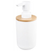 Aqualine SNOW dávkovač mydla na postavenie 350ml, biela/bambus 7578