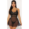 Čipkované babydoll negližé čierne #Veľkosť L Farba Čierna Zľava 15%
