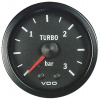 VDO budík Cockpit International tlak turba 0-3 bar (Cockpit International VDO ukazatel tlak turba rozsah měření 0-3 bar průměr budíku 52mm)