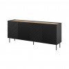 Cama Meble Dizajnová komoda ONDA 4D2SZ, čierna/artisan