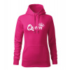 DRAGOWA dámska mikina s kapucňou queen, ružová 320g/m2 - XL