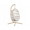 Záhradná stolička - Závesné kreslo s béžovým vankúšom (Závesné kreslo s béžovým vankúšom)