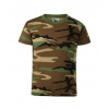 Malfini Detské maskáčové tričko Camouflage maskáčová hnědá