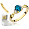 ZLATÝ PRSTEŇ TOPAZ LONDON BLUE DIAMANTY 585