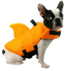 Záchranná plávacia vesta pre psy (Sharky) so žraločími plutvami, XS (1-6 kg), oranžová