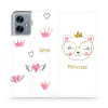 Flipové pouzdro Mobiwear - Motorola Moto G54 5G / Moto G54 5G Power Edition - MH03S Kočička princess (Knížkové flip pouzdro, obal, kryt na mobil Motorola Moto G54 5G / Moto G54 5G Power Edition - MH03