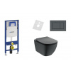 Geberit set Duofix+závesné WC Tesi Čierne mat+sedátko SoftClos+tlačítko Sigma30 Čierne mat 111.300.00.5+T3546V3+115.883.16.1