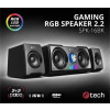 C-TECH reproduktory SPK-16, 2.2, 16W, RGB podsvícení, 3,5mm jack, USB napájení, černé