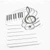 Samolepiaci hudobný poznámkový blok - letiaci husľový kľúč na notovej osnove