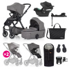 PETITEMARS PETITE&MARS Kočík kombinovaný ICON 2v1 Dove Grey XXL RWS + CYBEX Aton B2 i-Size + základňa