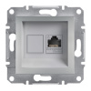 SCHNEIDER Asfora Zásuvka datová RJ45, kat.6 UTP, alu