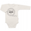 Body dlhý rukáv Baby Nellys, Made with love, bezova, veľ. 68 Baby Nellys