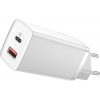 Nabíjačka do siete Baseus GaN2 Lite Quick Charger USB + USB-C 65W White (CCGAN2L-B02)