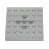 73110 Light Bluish Gray Plate, Modified 6 x 6 with 5 Pin Holes (Světle modrošedá deska, upravená 6 x 6 s 5 otvory pro kolíky)