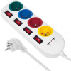 Power Strip s přepínači 4 zásuvky + 2xusb prodlužovací kabel MCE229W WHITE
