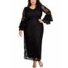 Čipkované plus size šaty - čierne