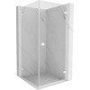 Mexen Lunar-B, pravostranný výklopný sprchový kút 100 x 100 cm, 8mm číre sklo, biely profil, 832-100-100-20-00-P