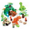 Stavebnica s dinosaurami Abrick Dinoland Écoiffier dvoma figúrkami a vozidlom od 18 mes