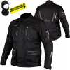 Motocyklová bunda HUSAR ADVENTURE turistická textilná čierna 3-vrstvová