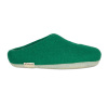 Vlnené papuče - kaučuk - ZELENÉ
