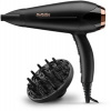 BaByliss D570DE fén na vlasy, 2200 W, ionizace, 2 rychlosti, 3 teploty, difuzér, tvarovací kartáč, černá
