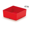 PlasticFuture Set 4 Unite box 11x11x11,2 cm červený