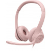 Slúchadlá Logitech USB Headset H390, ružová (981-001281)
