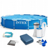 Bazén Intex s kruhovým rámom 366 x 366 cm (Rámový záhradný bazén 366 x 76 cm 10 v 1 INTEX 28212)