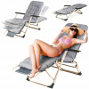 Ležadlo plážové kreslo skladacie s vankúšom a opierkou hlavy Outtec
