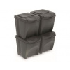 Prosperplast IKWB25S4 SORTIBOX Sada 4 odpadkových košov 4 x 25 l, šedý kameň