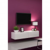 Cama Meble Tv stolík VIGO 140, biely mat/biely lesk
