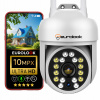 VONKAJŠIA WIFI OTOČNÁ IP KAMERA 10MP 4K ULTRA HD APLIKÁCIA MIKROFÓN ZOOM