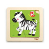 Drevené puzzle pre najmenších Viga 4 ks Zebra - Multicolor