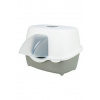 WC pre mačky DAVIO TOP s krytým vstupom 56x39x39cm sivá/biela TR