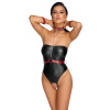 Cottelli Bondage - shiny body with arm restraints black-red, S