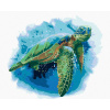 Maľovanie podľa čísel Veľká morská korytnačka na modrom pozadí, 80x100 cm, vypnuté plátno na rám (6048813)