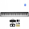 SucceBuy Skladacie digitálne piano čierne 88-klávesové so stojanom