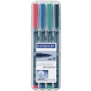 Staedtler Lumocolor permanent M DRY SAFE 317 WP4 permanentní popisovač červená, modrá, zelená, černá Vodotěsné: Ano