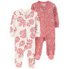 CARTERS CARTER'S Overal na zips Sleep&Play Pink/Ivory Floral dievča 2ks Veľkosť: 62