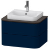 DURAVIT Happy D.2 Plus závesná skrinka pod umývadlo pod dosku, 2 zásuvky, 650 x 480 x 408 mm, nočná modrá matná lakovaná, HP496009898