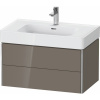DURAVIT XSquare závesná skrinka pod umývadlo, 2 zásuvky, 784 x 470 x 397 mm, Flanel šedá vysoký lesk, XS4399089890000