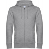 B&C | KING Zipped Hood, Pánska mikina s kapucňou, sivá heather, 4XL