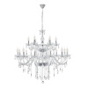 Závesná lampa Cristallo chróm 18x40W E14 priehľadná
