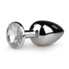 Easytoys - kovový anál plug (strieborný-biely)