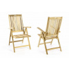 Záhradná skladacia stolička drevená DIVERO - Sada 2 ks