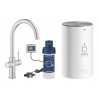 Grohe Red Drezová batéria Duo s ohrevom vody a filtráciou, zásobník M, supersteel 30083DC1-GR